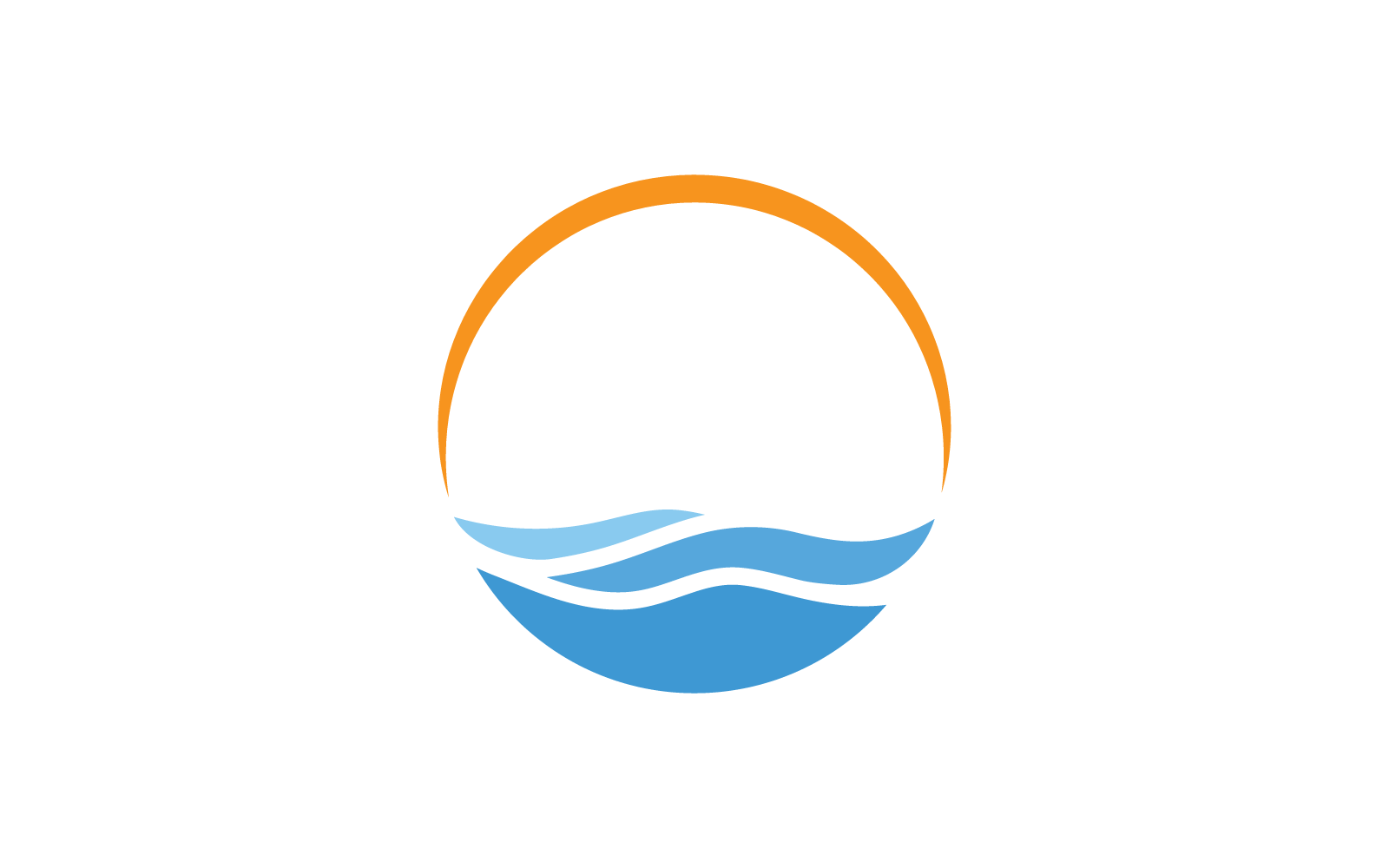 Su Dalgası illüstrasyon logosu düz tasarımı