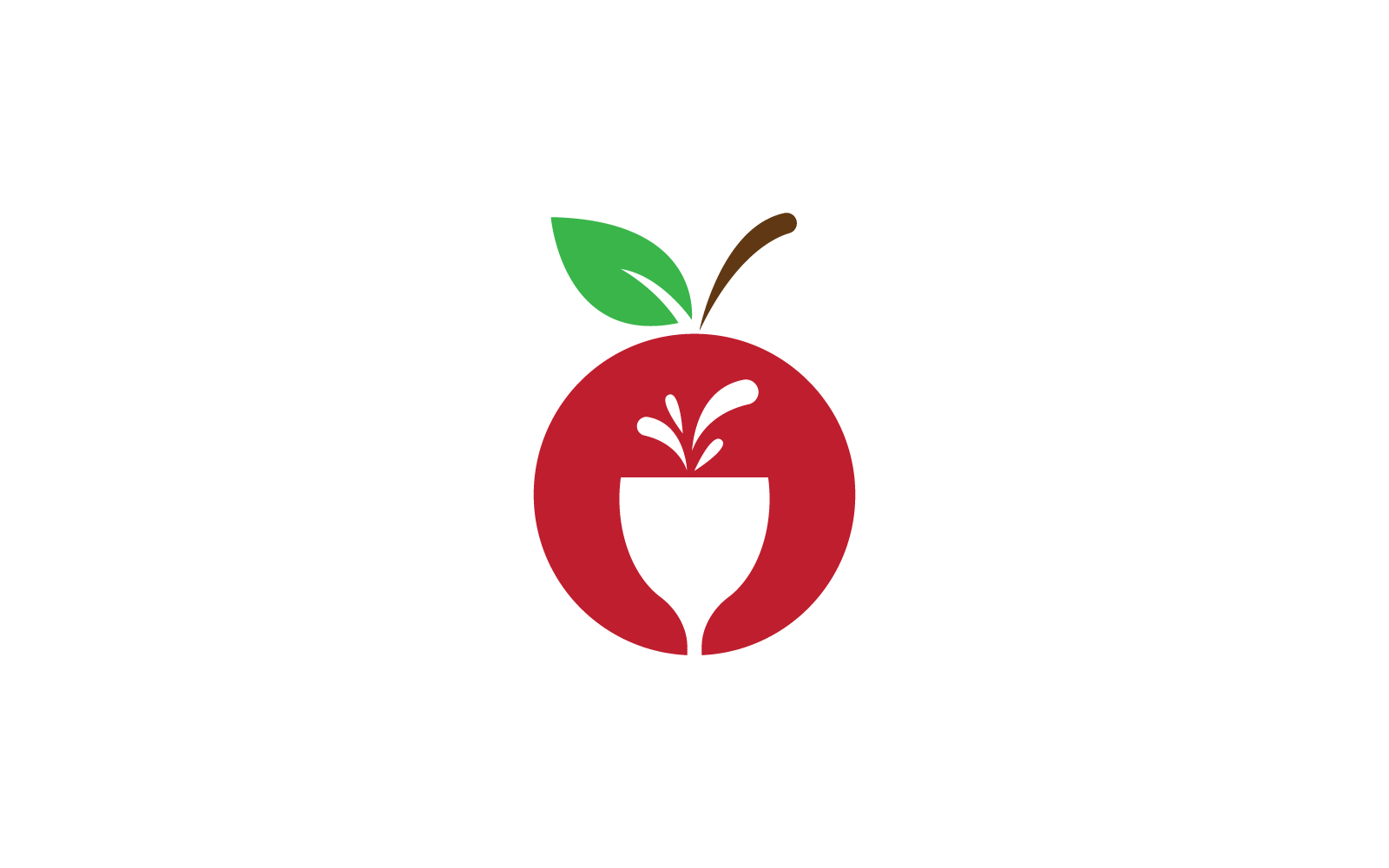 Trinkglas-Logo-Vektor flaches Design
