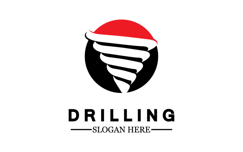 Emblem of water well drilling logo version 10 Logo Template