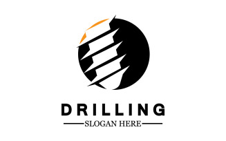 Emblem of water well drilling logo version 11