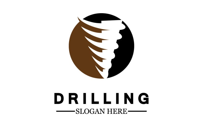 Emblem of water well drilling logo version 12 Logo Template