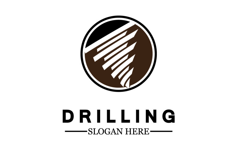 Emblem of water well drilling logo version 13 Logo Template