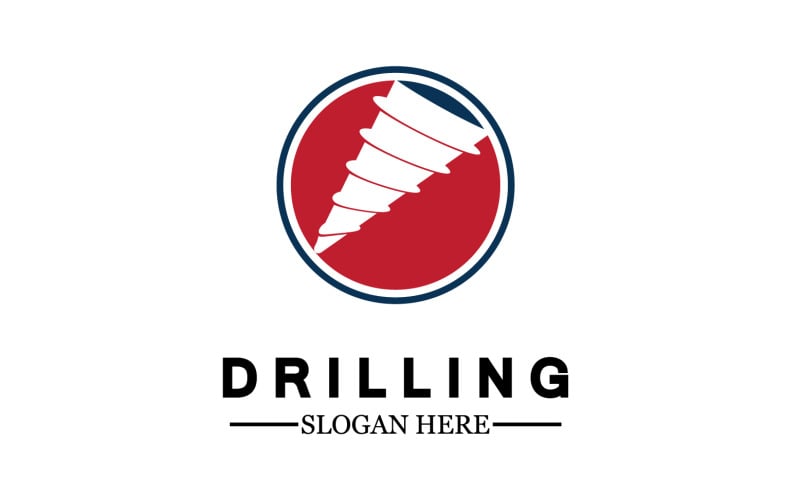 Emblem of water well drilling logo version 14 Logo Template