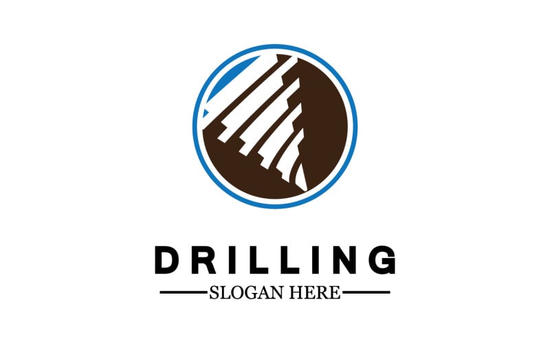 Emblem of water well drilling logo version 15 Logo Template
