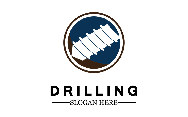 Emblem of water well drilling logo version 16 Logo Template
