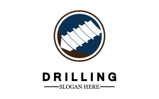 Emblem of water well drilling logo version 16