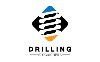 Emblem of water well drilling logo version 17