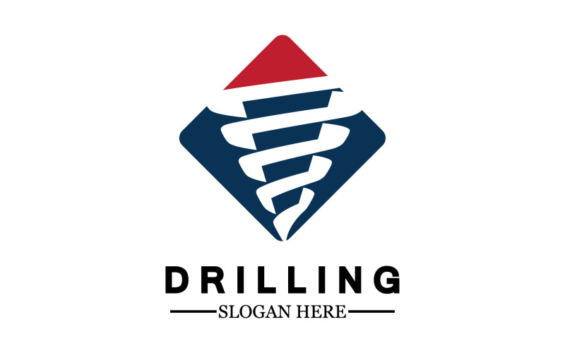 Emblem of water well drilling logo version 18 Logo Template