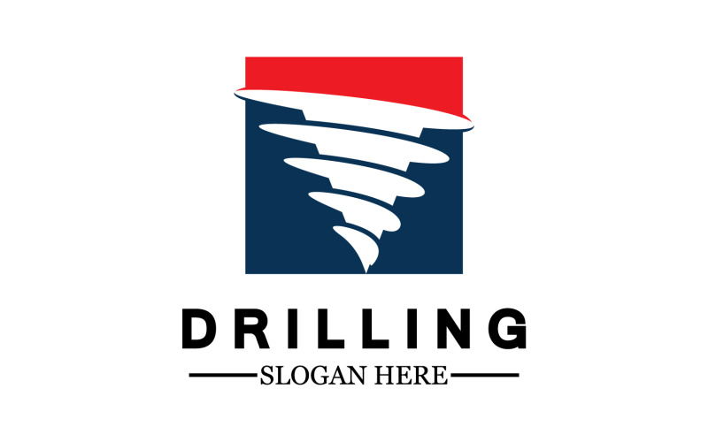 Emblem of water well drilling logo version 1 Logo Template