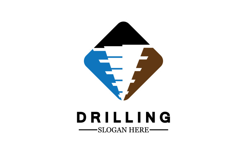 Emblem of water well drilling logo version 20 Logo Template