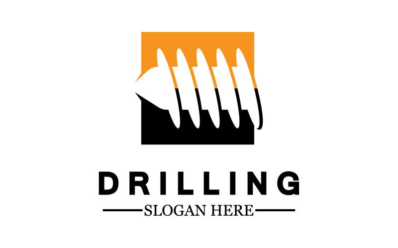 Emblem of water well drilling logo version 2 Logo Template