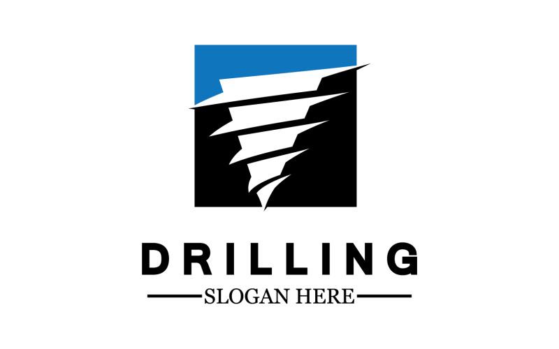 Emblem of water well drilling logo version 3 Logo Template