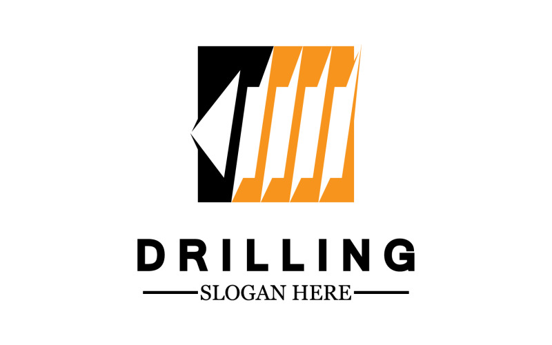 Emblem of water well drilling logo version 4 Logo Template