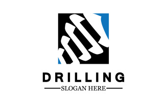 Emblem of water well drilling logo version 8