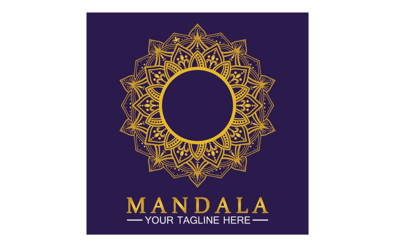 Mandala decoration in ethnic oriental doodle ornament version 11 Logo Template