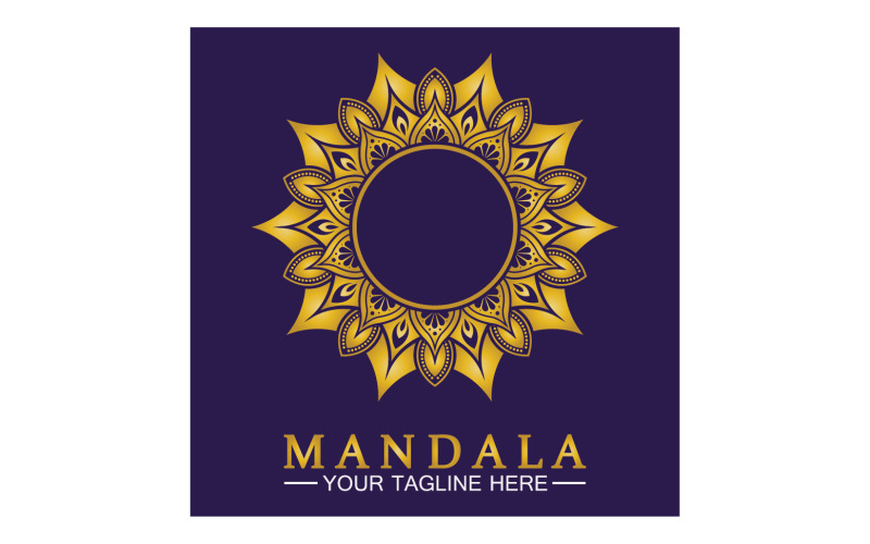 Mandala decoration in ethnic oriental doodle ornament version 4 Logo Template