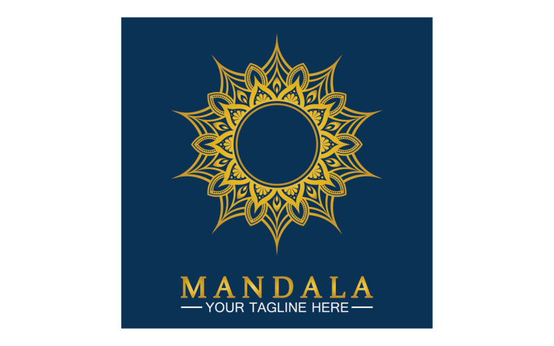 Mandala decoration in ethnic oriental doodle ornament version 5 Logo Template