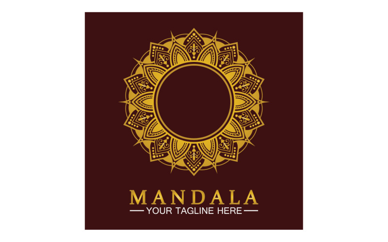 Mandala decoration in ethnic oriental doodle ornament version 6 Logo Template