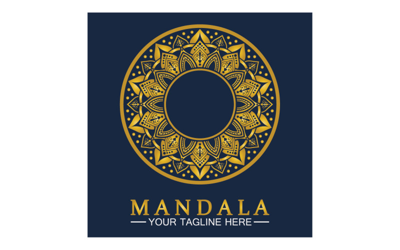 Mandala decoration in ethnic oriental doodle ornament version 8 Logo Template