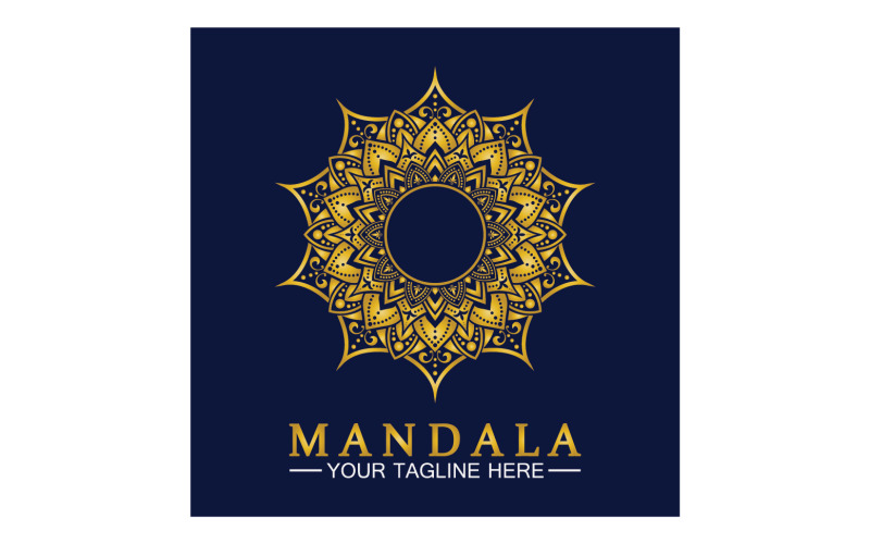 Mandala decoration in ethnic oriental doodle ornament version 9 Logo Template