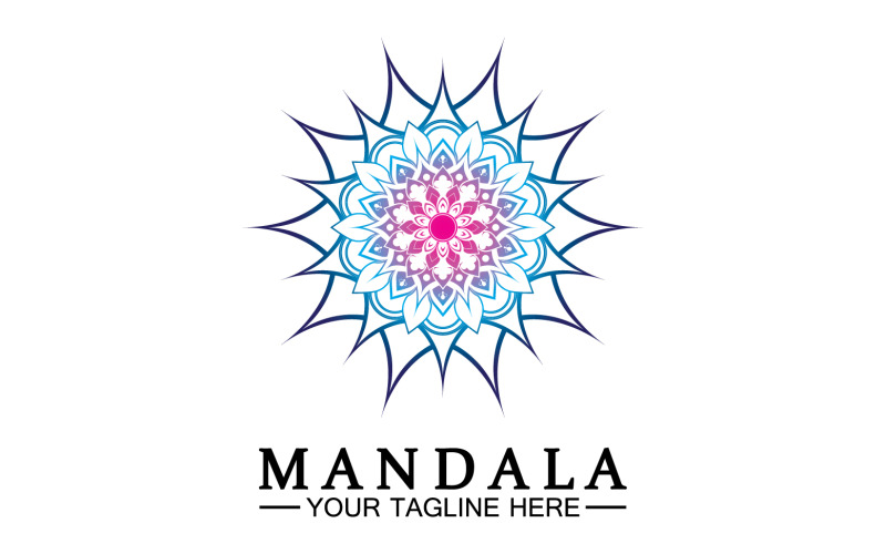 Mandala decoration in ethnic oriental doodle ornament version 34 Logo Template