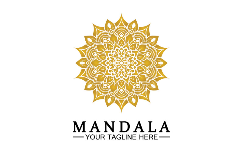 Mandala decoration in ethnic oriental doodle ornament version 38 Logo Template
