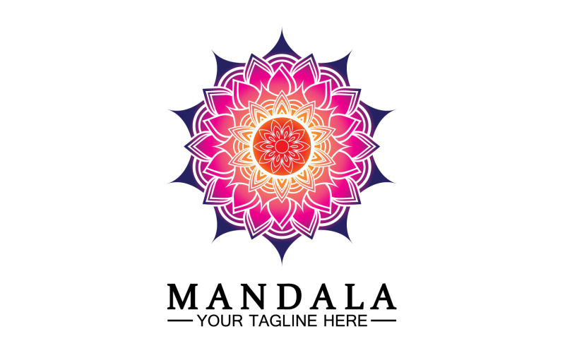 Mandala decoration in ethnic oriental doodle ornament version 43 Logo Template