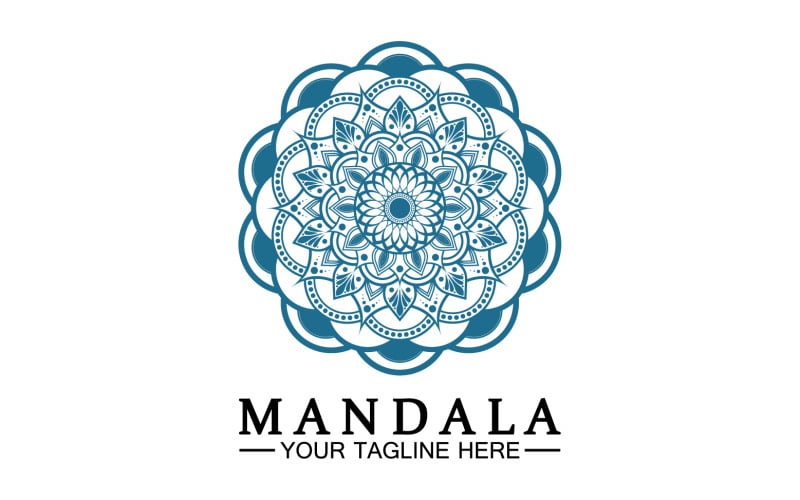 Mandala decoration in ethnic oriental doodle ornament version 49 Logo Template