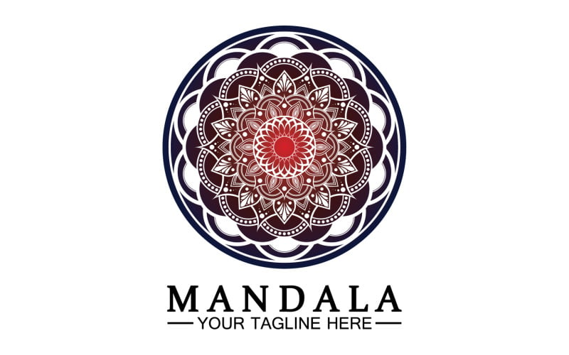 Mandala decoration in ethnic oriental doodle ornament version 50 Logo Template
