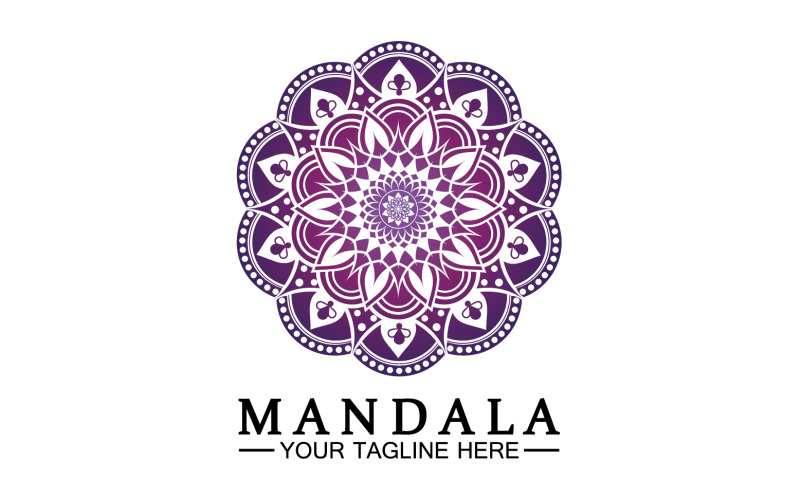 Mandala decoration in ethnic oriental doodle ornament version 51 Logo Template