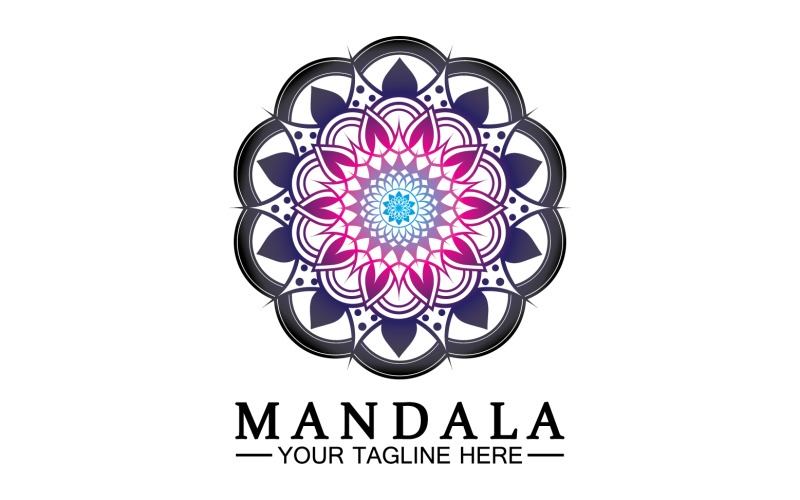 Mandala decoration in ethnic oriental doodle ornament version 52 Logo Template