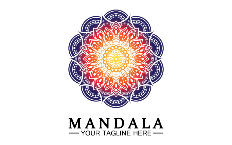 Mandala decoration in ethnic oriental doodle ornament version 53 Logo Template