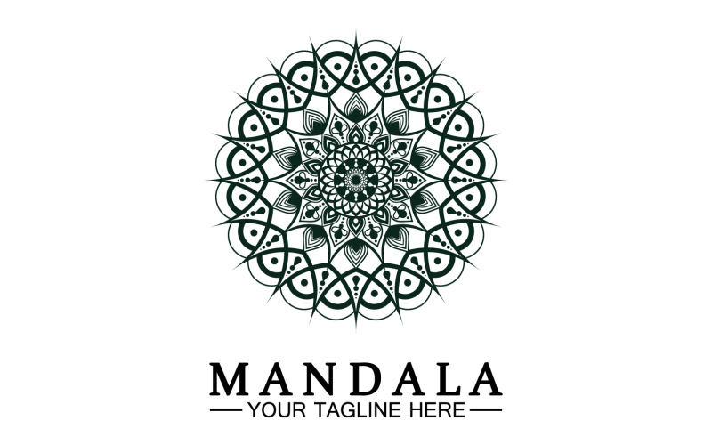 Mandala decoration in ethnic oriental doodle ornament version 55 Logo Template