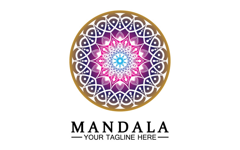 Mandala decoration in ethnic oriental doodle ornament version 56 Logo Template