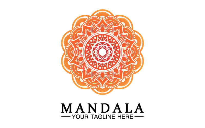 Mandala decoration in ethnic oriental doodle ornament version 58 Logo Template