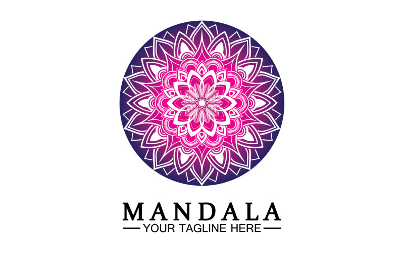 Mandala decoration in ethnic oriental doodle ornament version 65 Logo Template