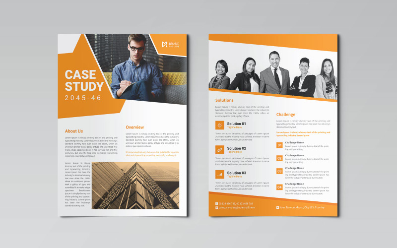 Creative Marketing Case Study Flyer Design Template Corporate Identity