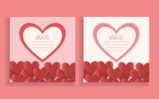 Cute love cards, banner, voucher template, greeting card