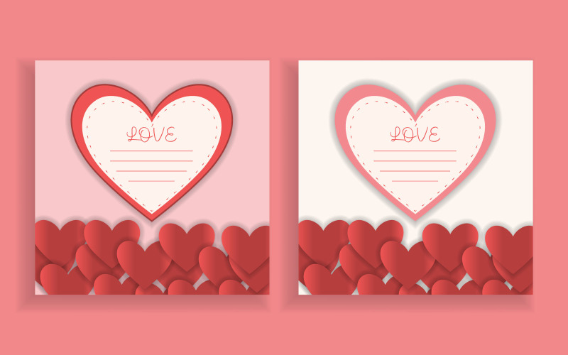 Cute love cards, banner, voucher template, greeting card Illustration