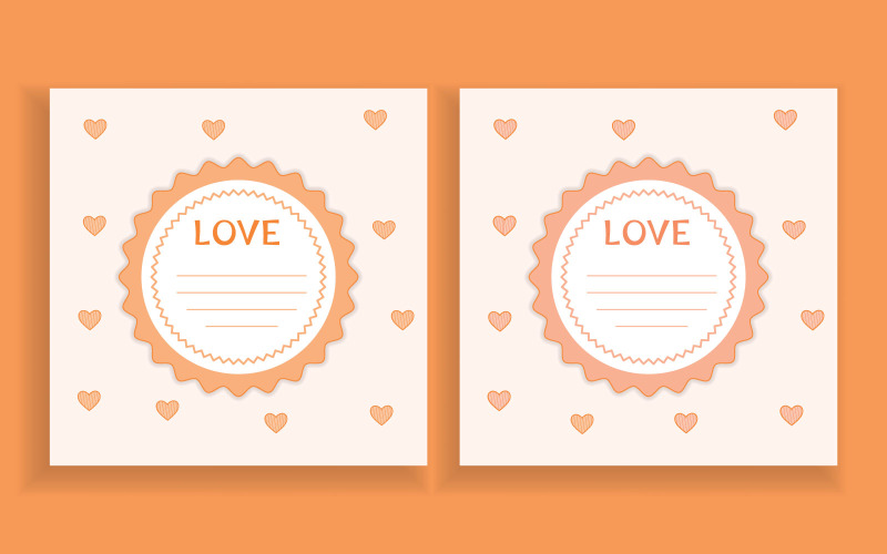 Pack of beautiful wedding cards with hearts, Illustration