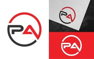 Professional PA Letter Logo Template Design