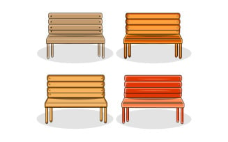 Set of wooden chairs illustration