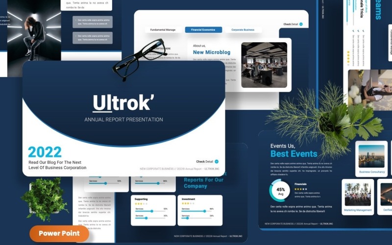 Ultrok - Annual Report Powerpoint Template PowerPoint Template