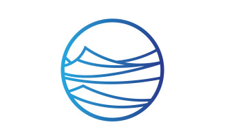 Wave circle logo vector version 12