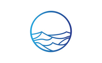 Wave circle logo vector version 8