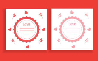 Wedding invitation card with hearts