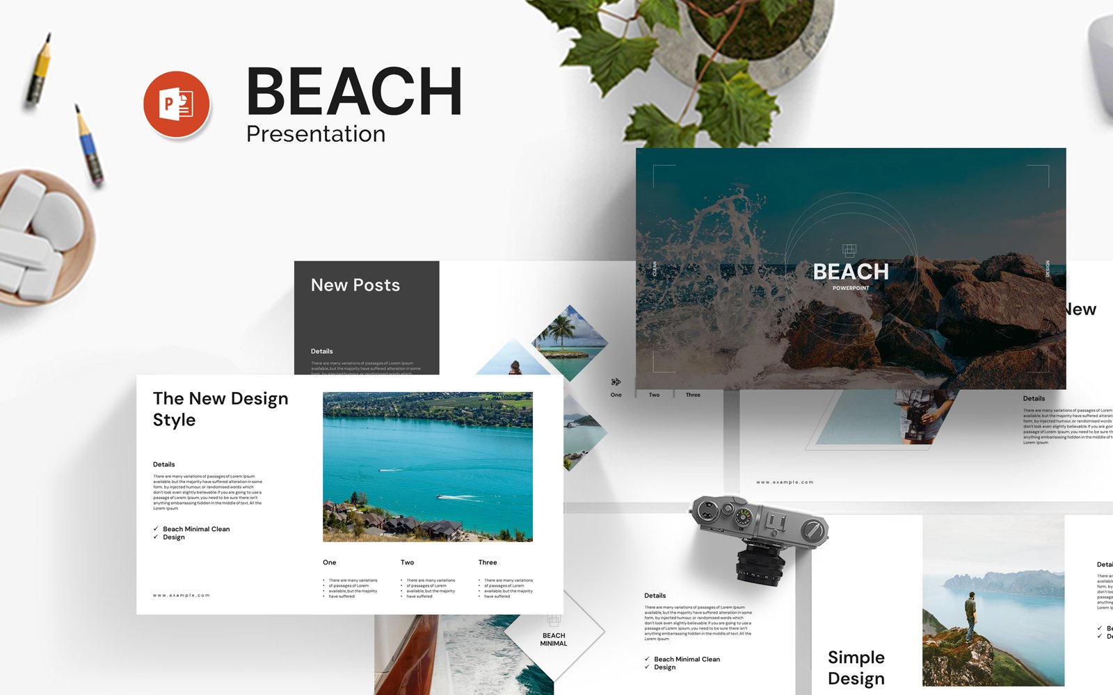 Kit Graphique #383577 Beach Powerpoint Divers Modles Web - Logo template Preview
