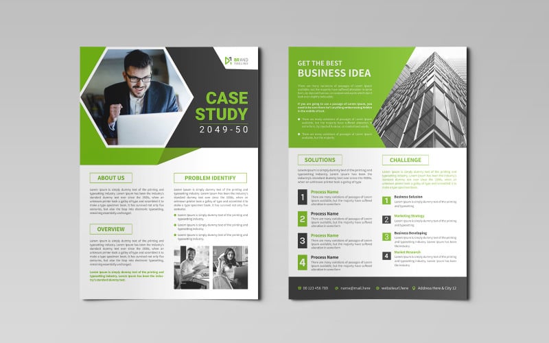 Clean and minimal professional corporate case study design template Corporate Identity