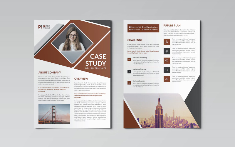 Clean and modern case study design - corporate identity Corporate Identity