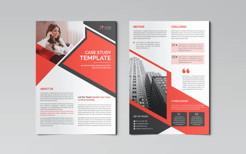 Clean and modern case study design template Corporate Identity